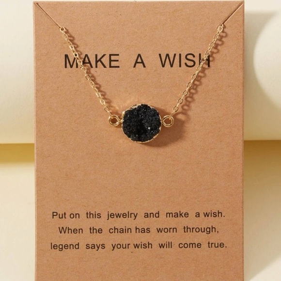 3/$30 NEW! Make A Wish Minimalist Pendant Necklace Crystal Stone Cute Dainty - Picture 6 of 9